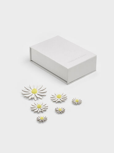 Polly Floral Appliques Set, White, hi-res