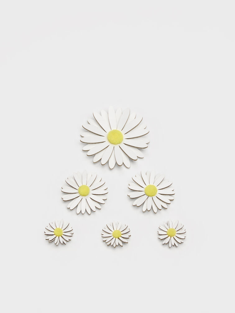 Polly Floral Appliques Set, White, hi-res