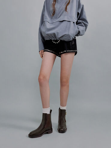 بوت لاندو تشيلسي بمشبك ميتاليك, بني داكن, hi-res