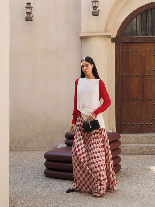 حقيبة تايزيا صغيرة من الساتان, أسود, hi-res