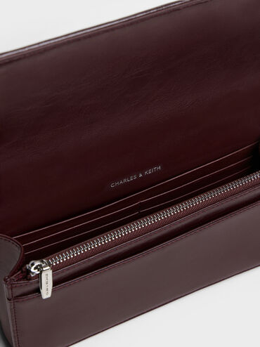 محفظة بسلسلة بافوتو مزينة بالترتر, برغندي, hi-res