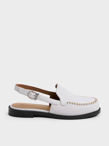 Gale Slingback Loafers, White, hi-res