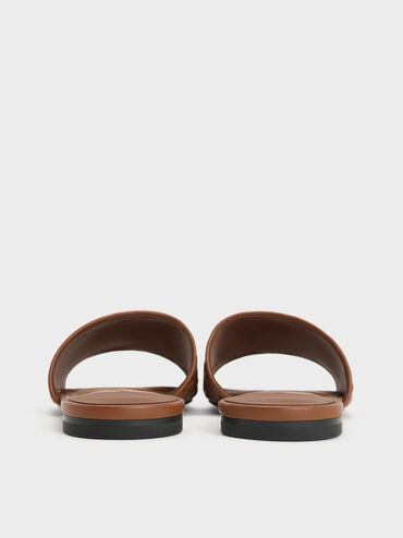 صندل إيفيت مفتوح سهل الارتداء بتصميم منسوج, بني, hi-res