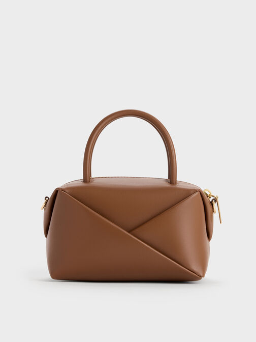 Midori Geometric Bowling Bag, Chocolate, hi-res