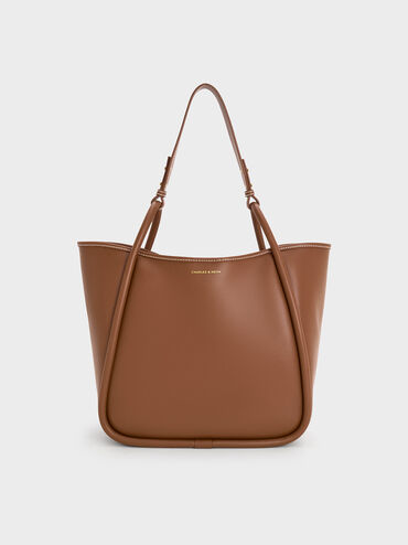 Lyla Tubular Slouchy Tote Bag, Chocolate, hi-res