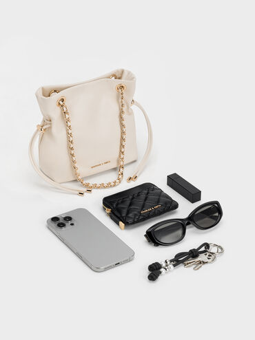 Arya Braided-Chain Crossbody Bag, Cream, hi-res