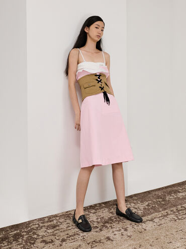 Cody Leather Ruched Loafers, Black, hi-res