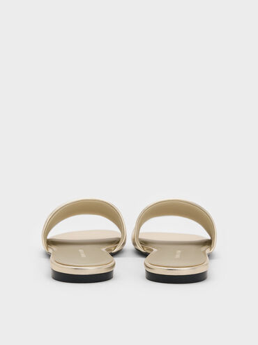 صندل مفتوح سهل الارتداء بلون معدني, ذهبي شاحب, hi-res