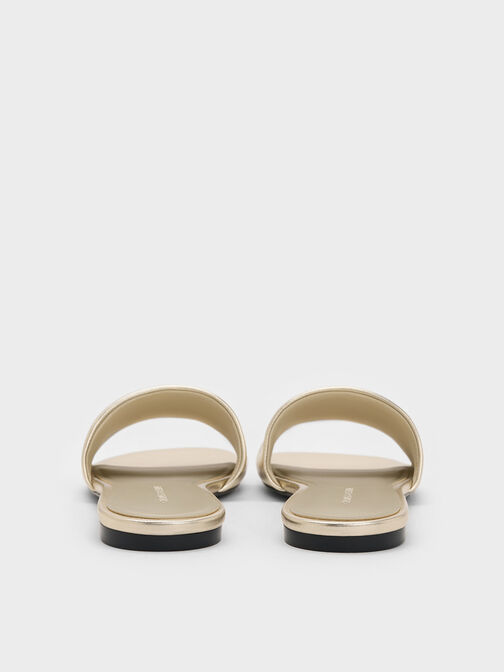 صندل مفتوح سهل الارتداء بلون معدني, ذهبي شاحب, hi-res