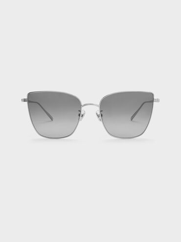 Livonia Crystal Square Sunglasses, Silver, hi-res