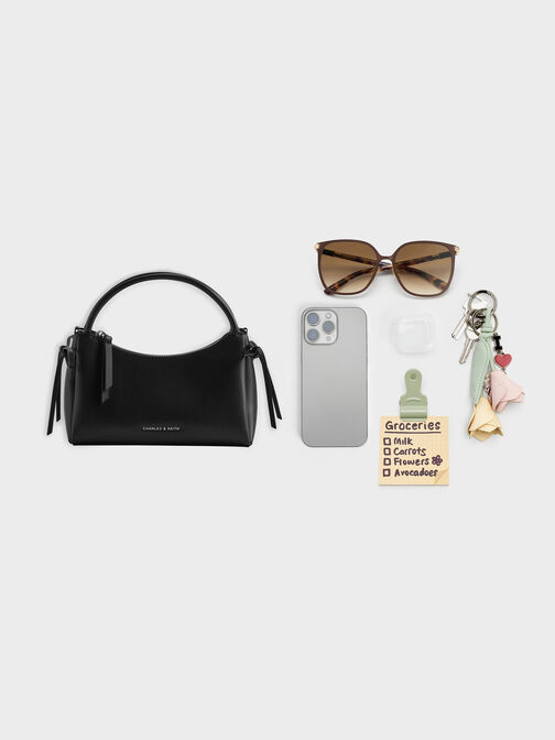 حقيبة يد "هازل" بعقدة, أسود كلاسيكي, hi-res