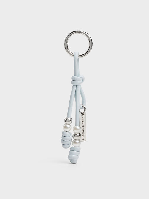 Beaded Cord Knot Charm, Sea Salt Blue, hi-res