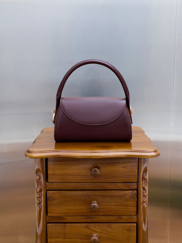 Kaila Top Handle Bag, Wineberry Red, hi-res