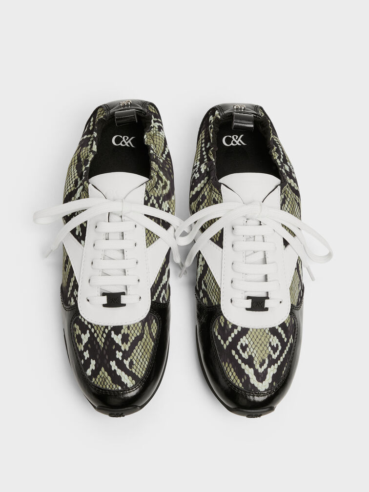 Jace Snake-Print Sneakers, Animal Print Green, hi-res