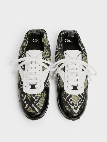 Jace Snake-Print Sneakers, Animal Print Green, hi-res