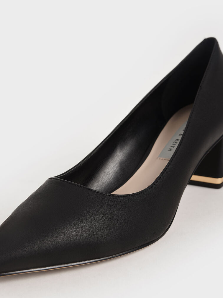 Trapeze Heel Pumps, Black, hi-res