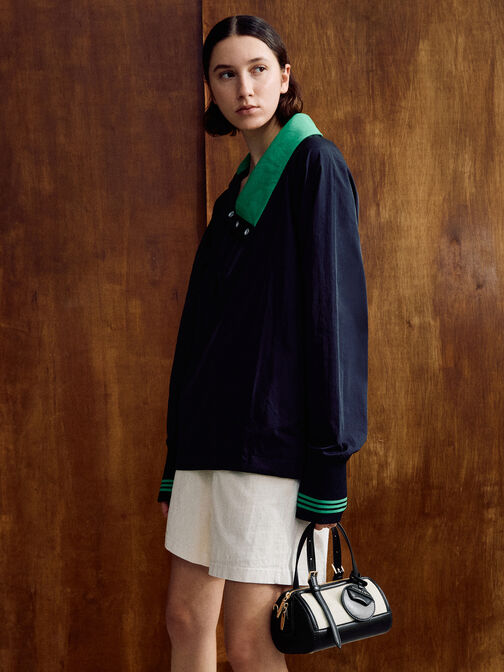 حقيبة بولينج إنولا بقماش ثنائي اللون, أسود, hi-res