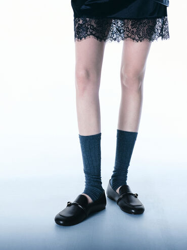 لوفر بحزام بمشبك, أسود, hi-res