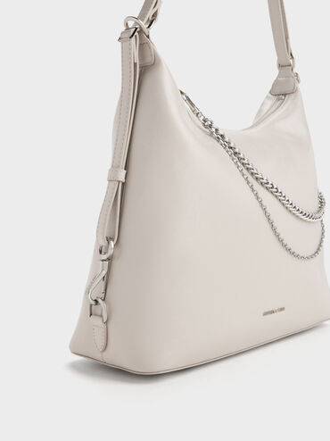 Atwood Chain Convertible Hobo Bag, Shell Grey, hi-res