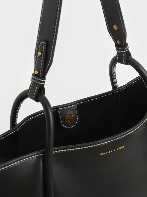 Lyla Tubular Slouchy Tote Bag, Black, hi-res
