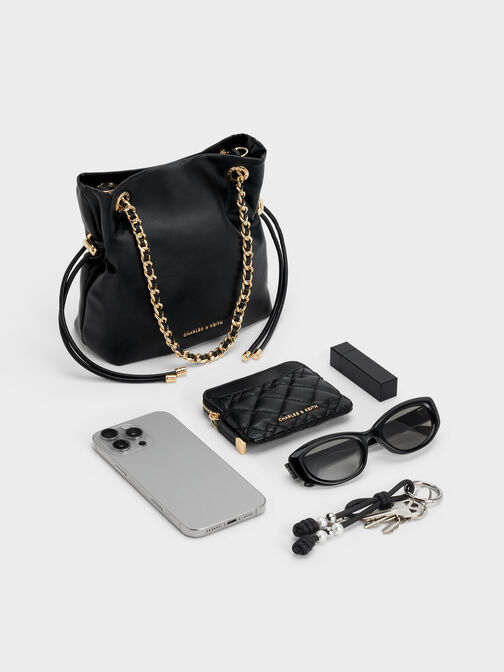 حقيبة كروس بودي بحمالة ضفيرة, أسود, hi-res