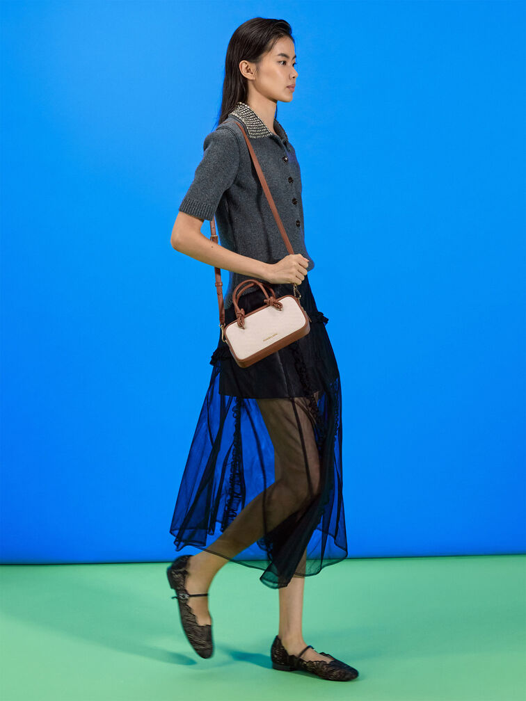 Sammie Canvas Knotted-Handle Boxy Bag, Taupe Canvas, hi-res