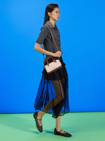 Sammie Canvas Knotted-Handle Boxy Bag, Taupe Canvas, hi-res