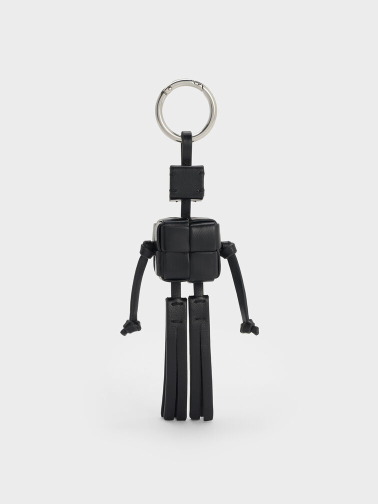 Ivette Woven Robot Bag Charm, Noir, hi-res