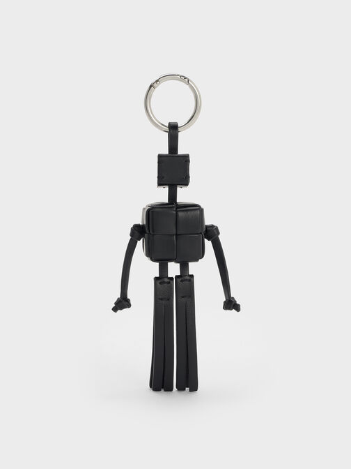 Ivette Woven Robot Bag Charm, Noir, hi-res