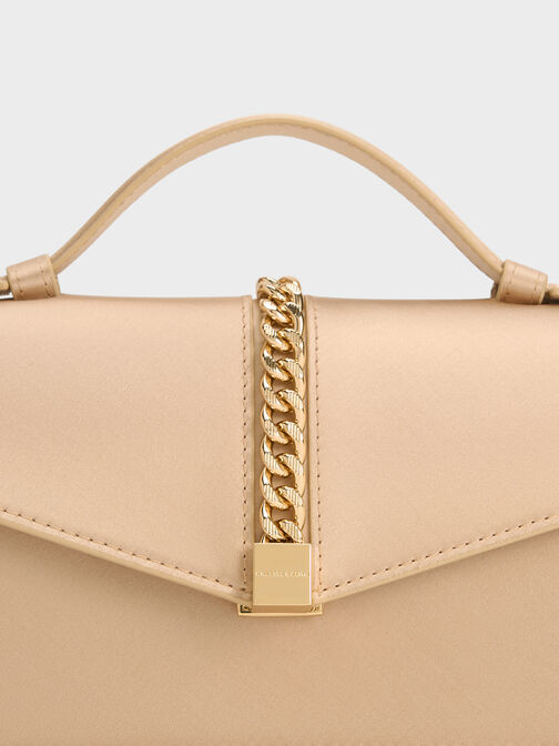 Taisia Chain Envelope Bag, Champagne, hi-res