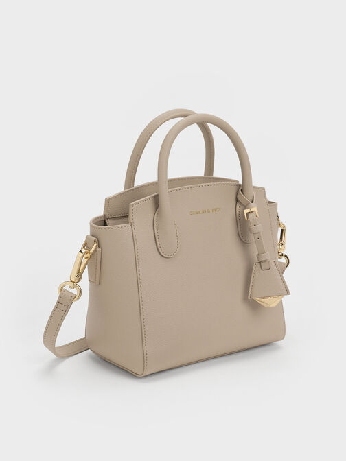 Harper Structured Top Handle Bag, Taupe, hi-res