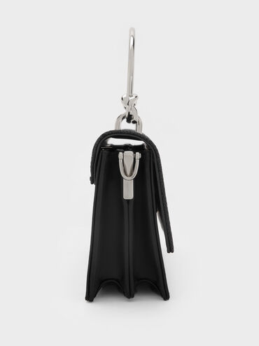 Kristine Glittered Wallet On Chain, Noir, hi-res