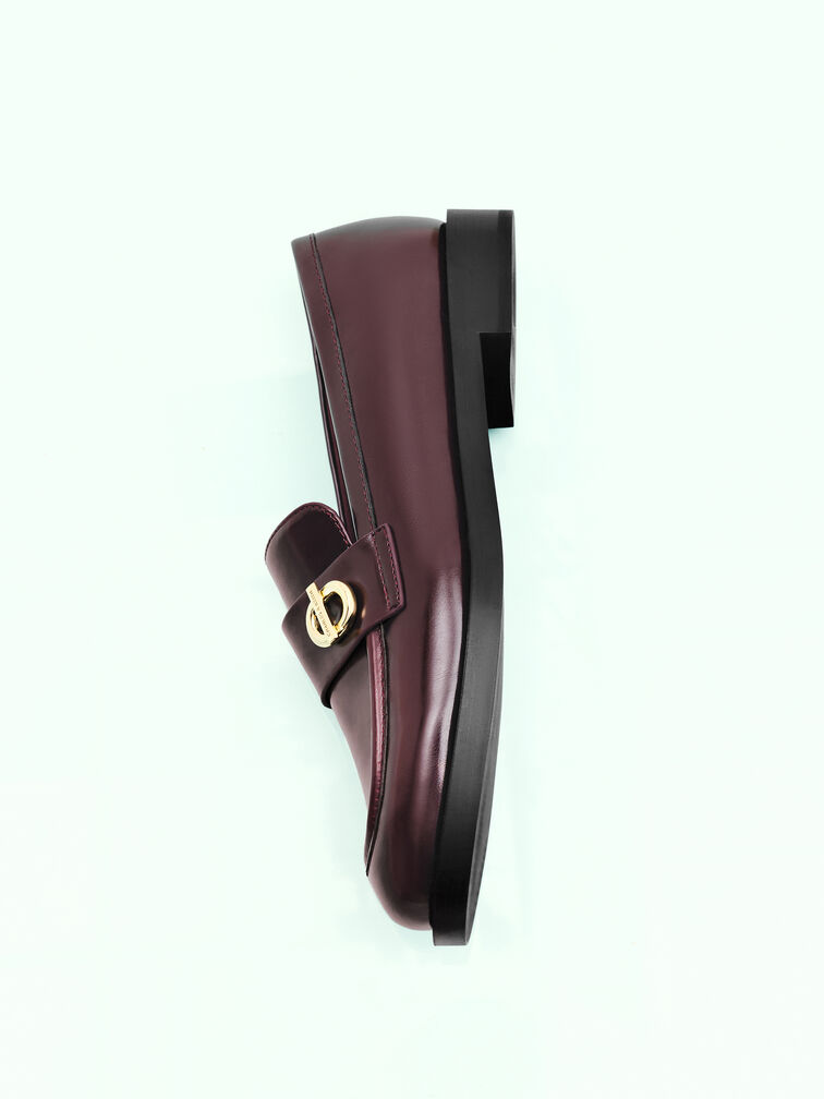 Marley Metallic-Accent Loafers, Burgundy, hi-res