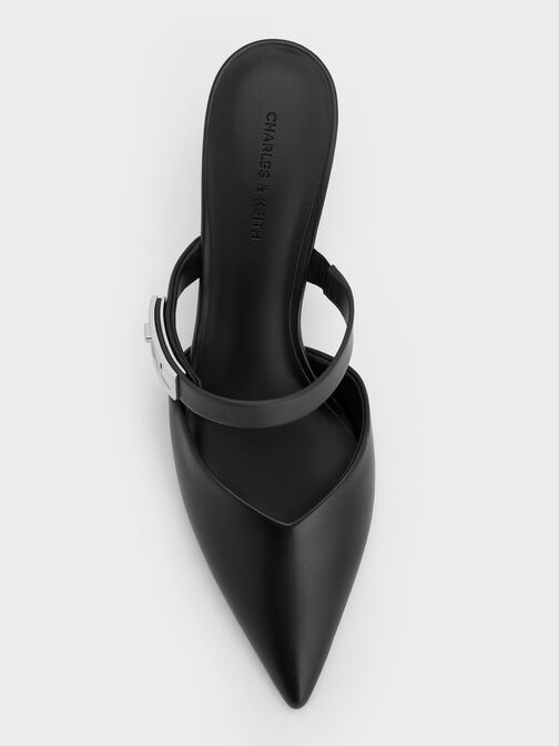 حذاء لاندو بكعب ومقدمة مدببة ومشبك, أسود, hi-res