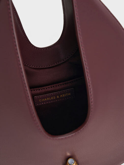 Cesia Metallic-Accent Hobo Bag, Wineberry Red, hi-res