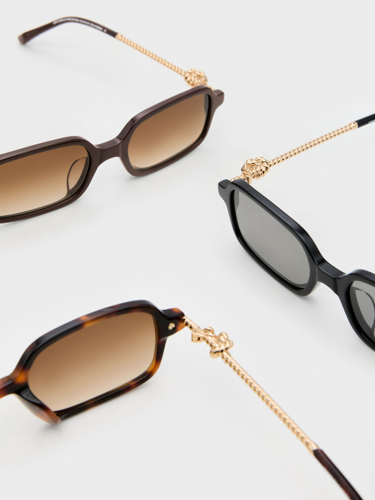 نظارات شمسية مستطيلة من سابل نوت, لون صدفة السلحفاة, hi-res