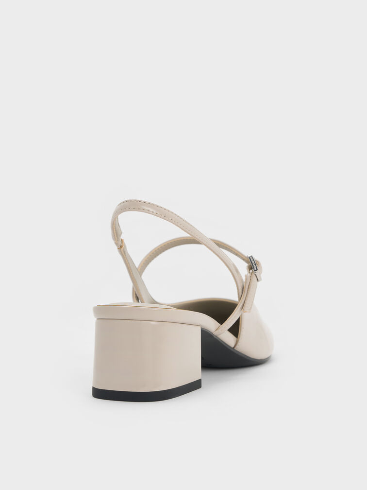 Slingback Mary Jane Pumps, Light Grey, hi-res