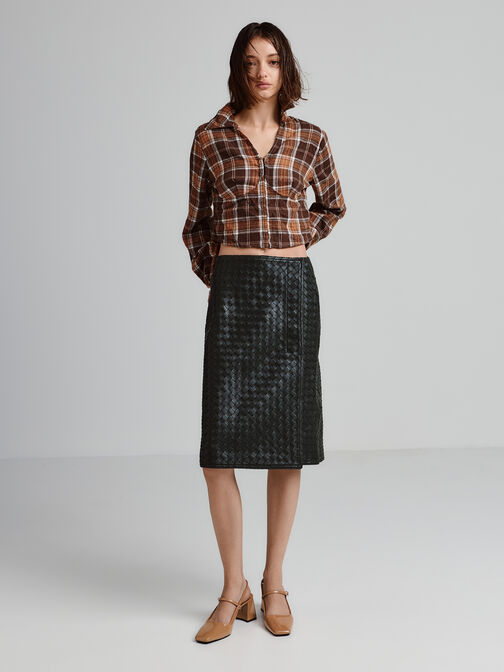 حذاء ماري جين بكعب عريض وحزام خلفي ولامع, كراميل, hi-res