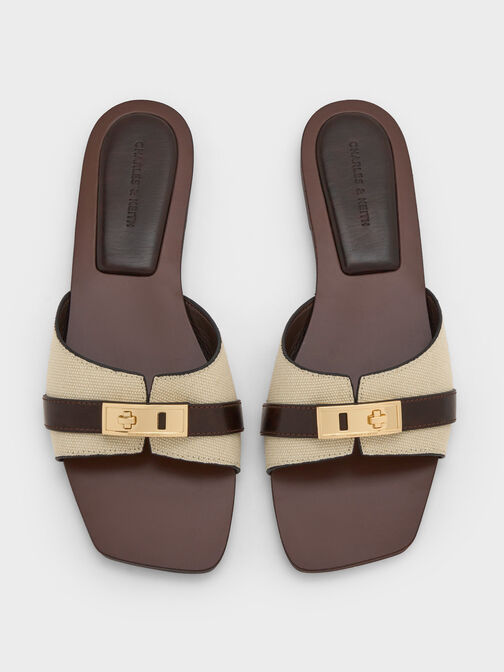 Lando Canvas Belted Slide Sandals, Multi, hi-res