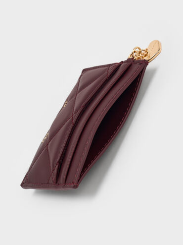 Arrietty Quilted Card Holder, Wineberry Red, hi-res