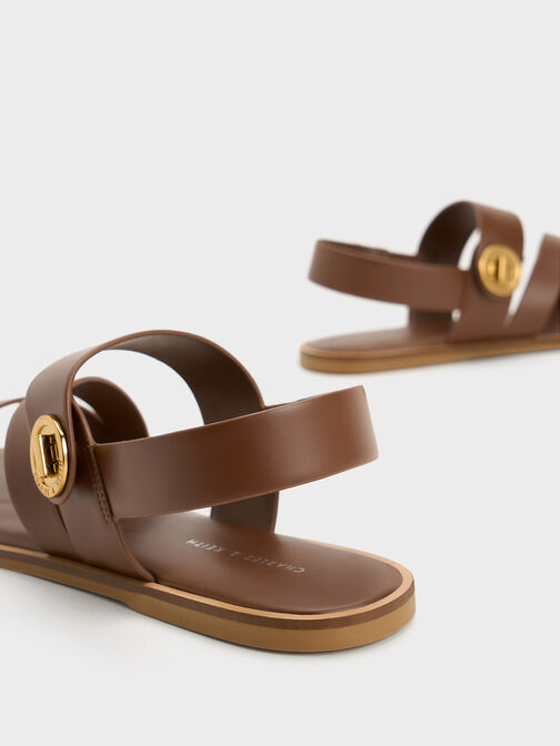 Yara Strappy Sandals, Dark Brown, hi-res