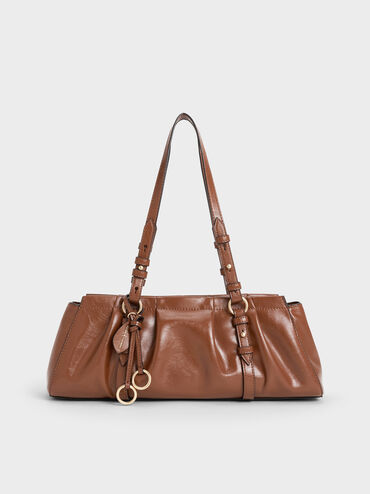 Britton Elongated Shoulder Bag, Chocolate, hi-res