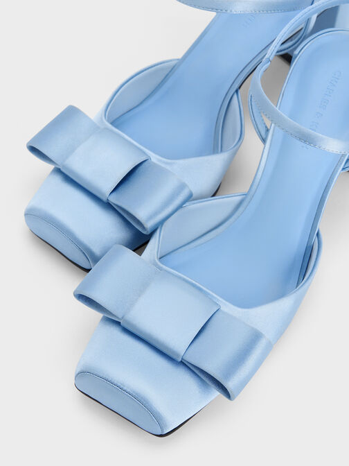 Brantley Bow Ankle-Strap Pumps, Blue, hi-res