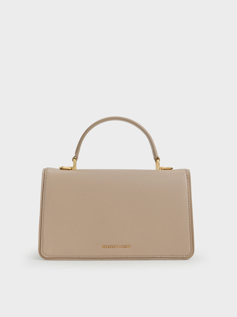 Arlet Belted Top Handle Bag, Taupe, hi-res