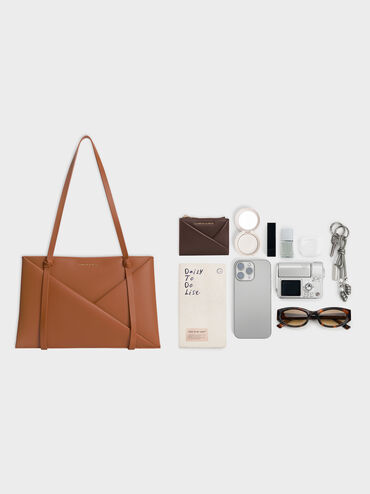 Midori Geometric Tote Bag, Tan, hi-res