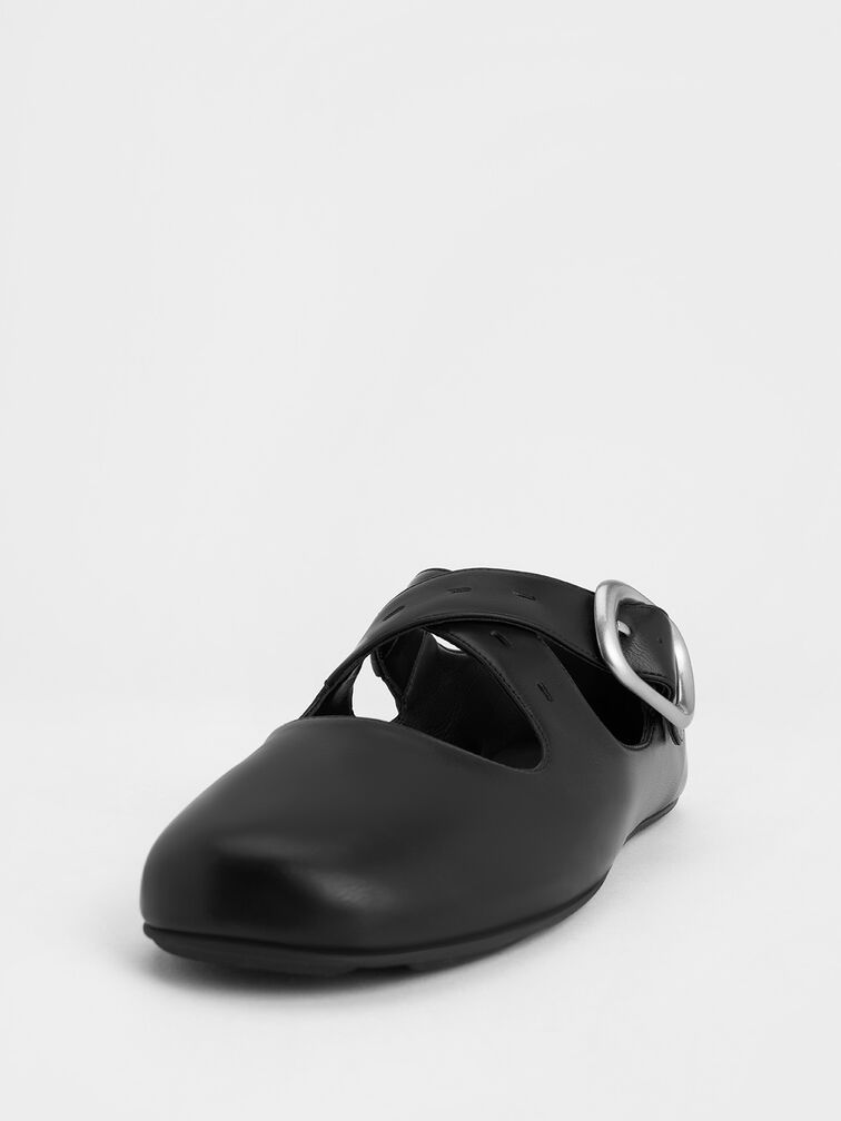 Crossover-Strap Mary Janes, Black, hi-res