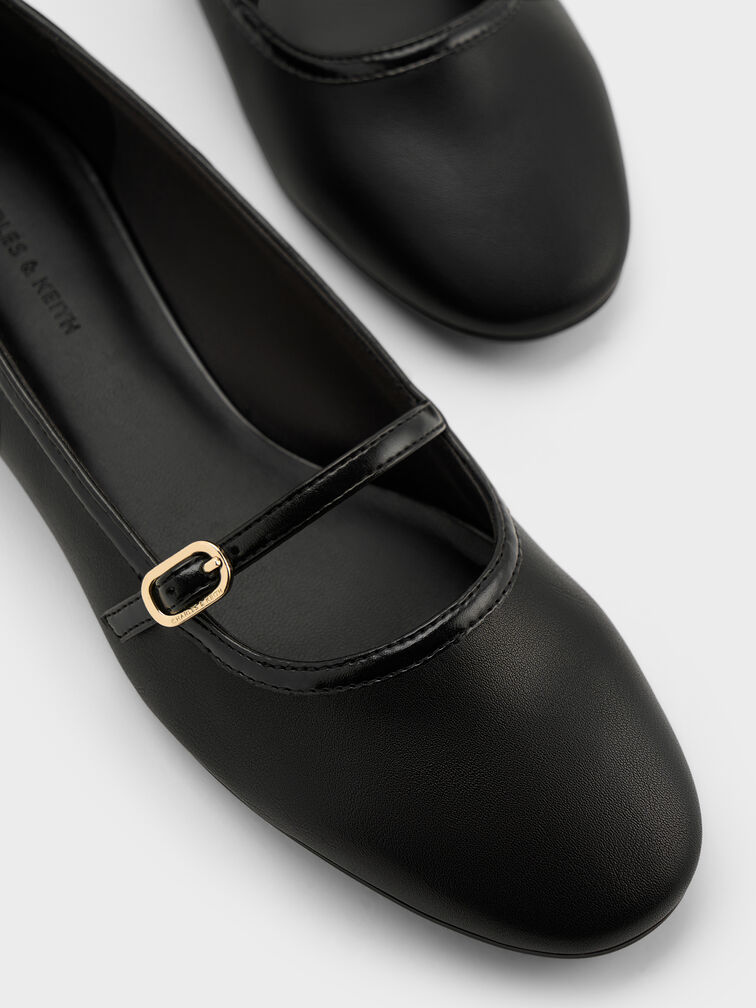 حذاء ماري جين مزين بشرائط, أسود, hi-res