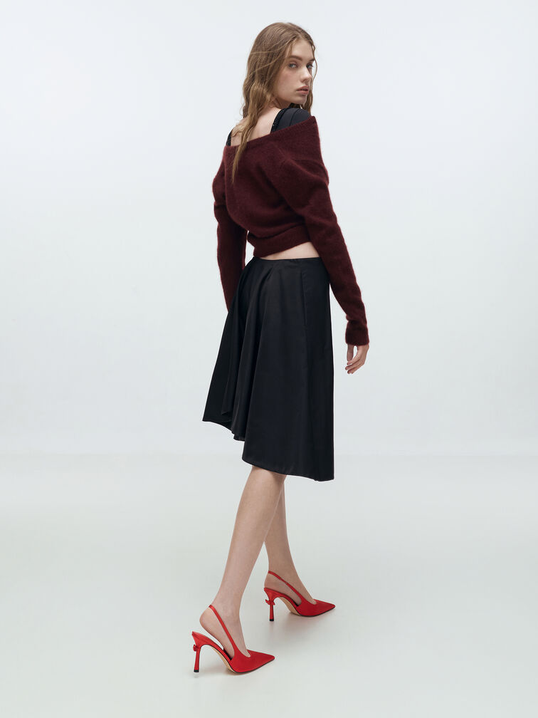 Brantley Bow Slingback Pumps, Red, hi-res