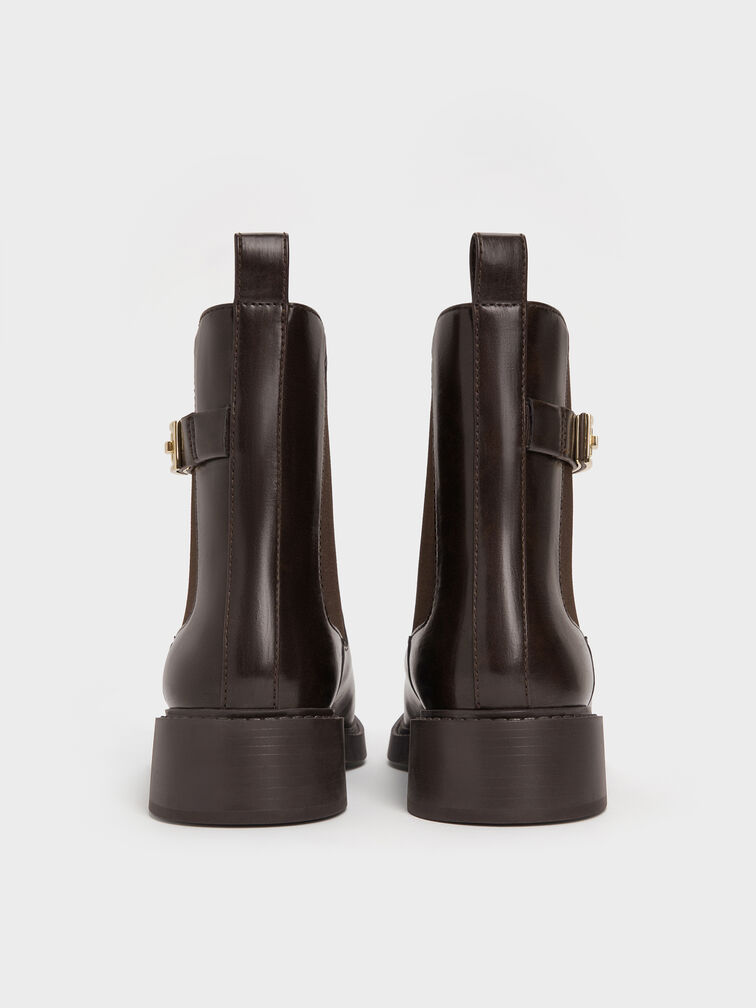 بوت لاندو تشيلسي بمشبك ميتاليك, بني داكن, hi-res