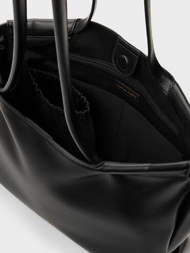 XL Zephyr Tassel Tote Bag, Black, hi-res
